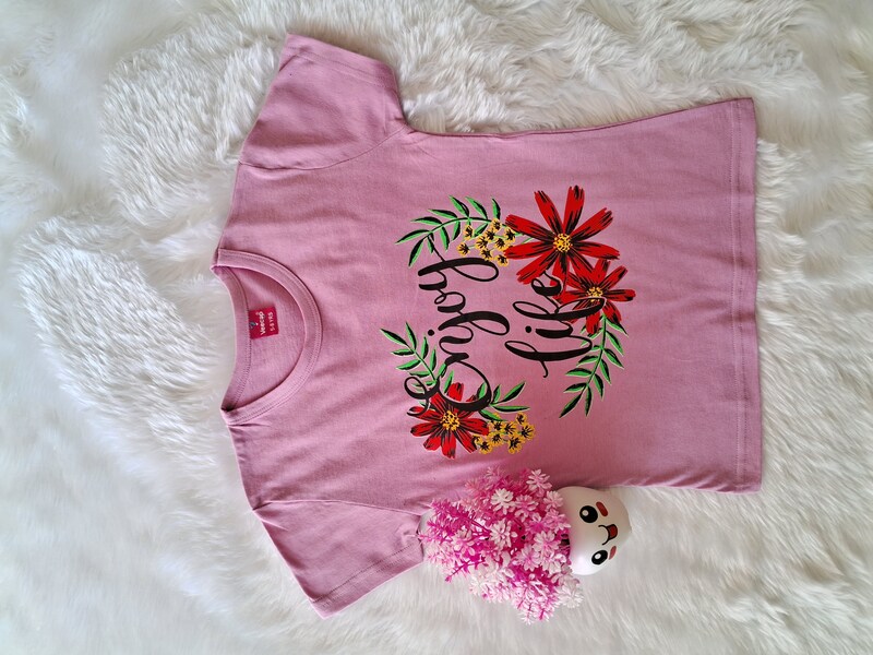 Cotton T Shirt - Pink Life
