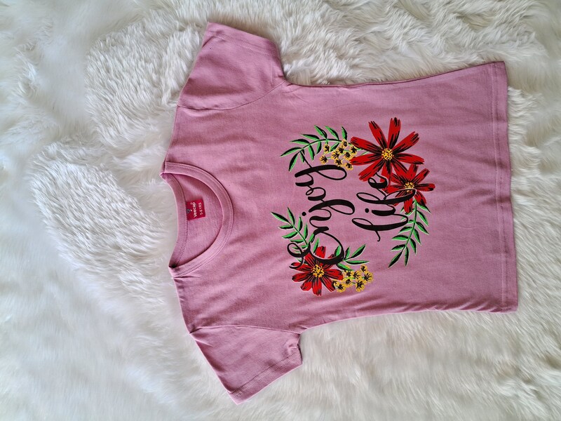 Cotton T Shirt - Pink Life