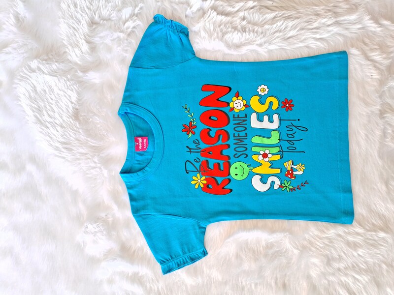 Cotton T Shirt - Navy Blue - Smiles