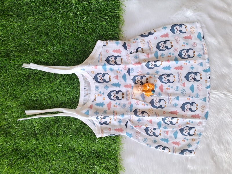Muslin Knot Frock - Penguin Muslin Knot Frock - Penguin