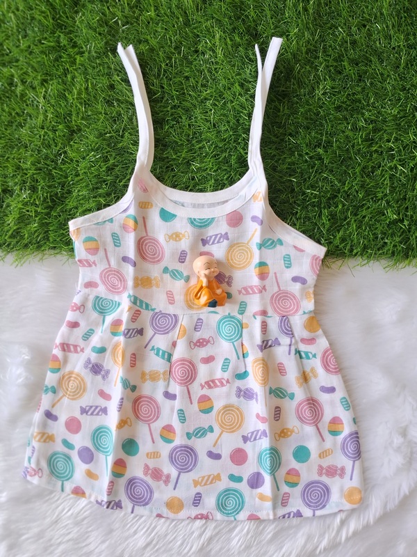 Muslin Knot Frock - Lolli Pop Muslin Knot Frock - Lolli Pop