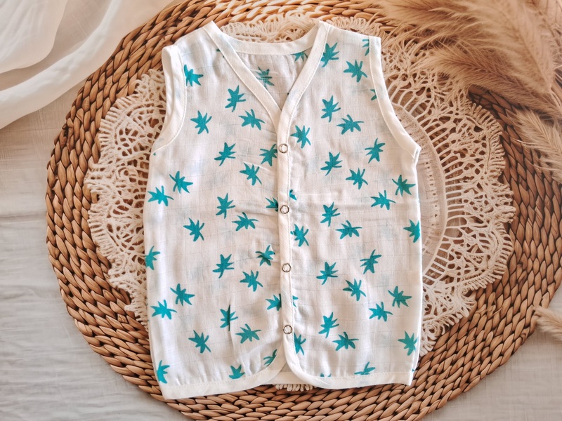 Muslin Jabla - Blue Leaf 2 Muslin Jabla - Blue Leaf 2