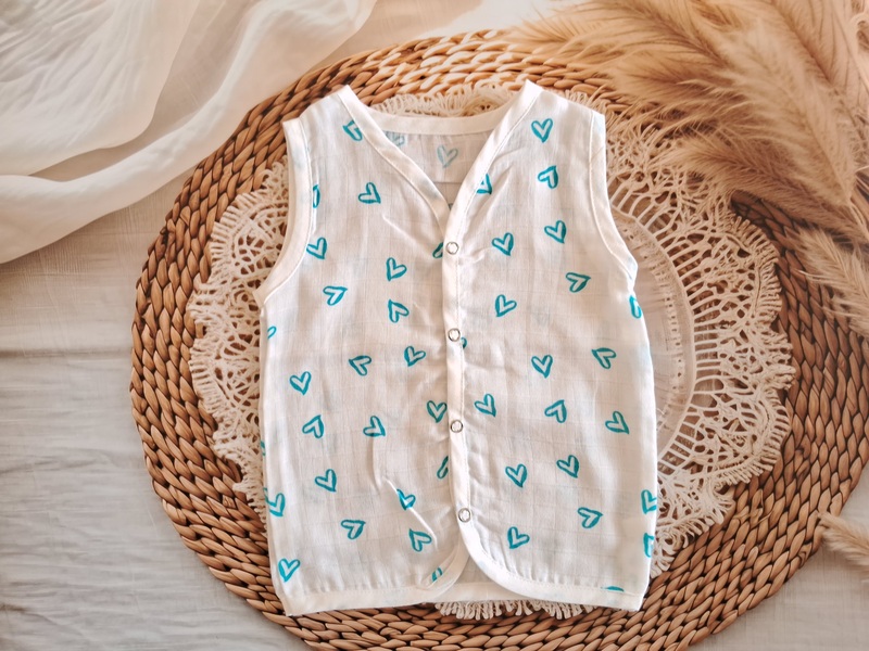 Muslin Jabla - Blue heart Muslin Jabla - Blue heart