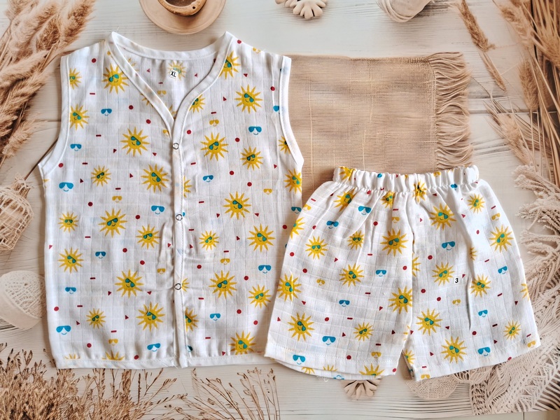 Muslin Jabla Set - Sun flower Muslin Jabla Set - Sun flower