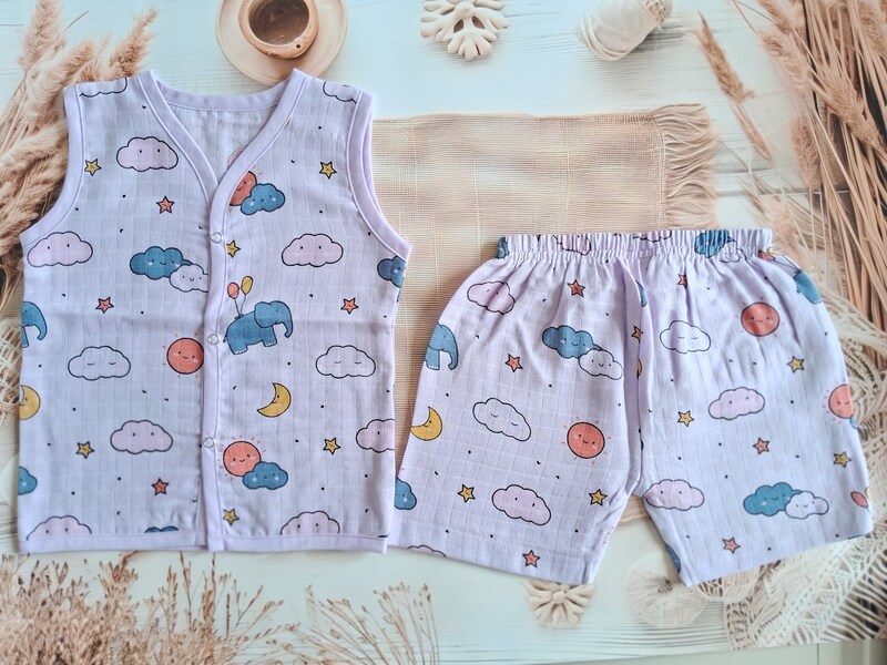 Copy of Muslin Jabla Set - Blue Elephant Copy of Muslin Jabla Set - Blue Elephant