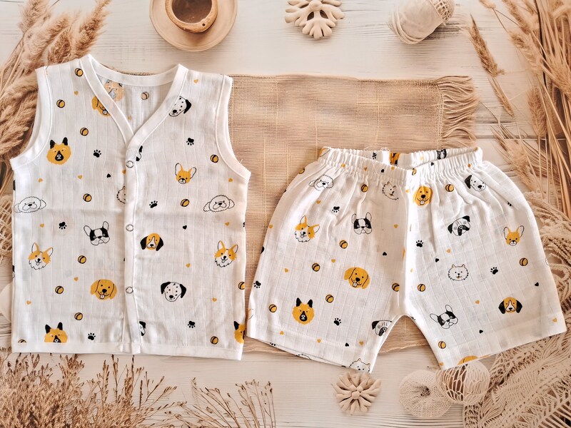 Muslin Jabla Set - Dogs Muslin Jabla Set - Dogs