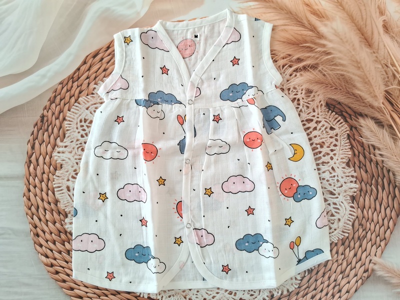 Muslin Frock - Elephant Muslin Frock - Elephant