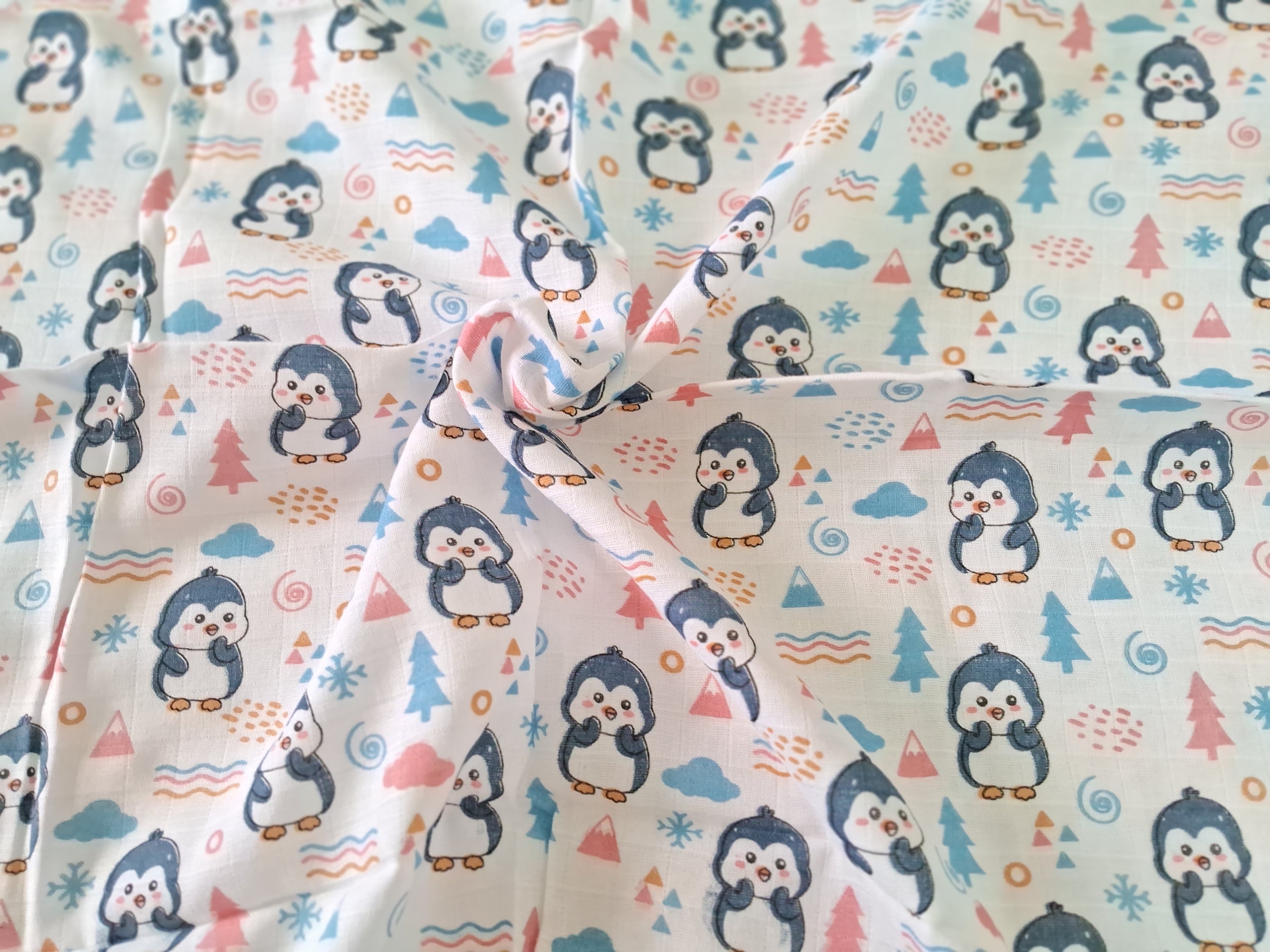 Muslin Baby bath towel - Penguin
