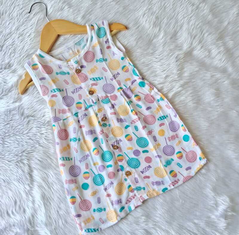 Muslin Frock - Lolli pop Muslin Frock - Lolli pop