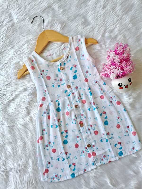 Muslin Frock - Toy Bear Muslin Frock - Toy Bear